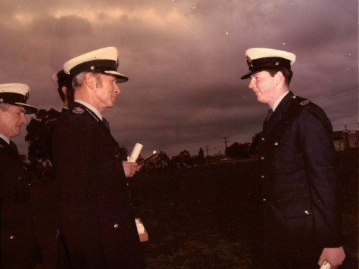 Peter Hart with then-chief commissioner Mick Miller.