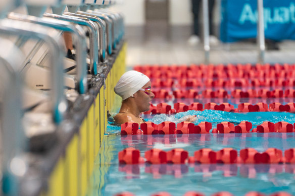 Kaylee McKeown in action at the NSW State Open Championships in Sydney.