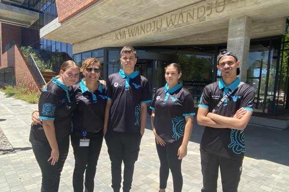 Professor Cheryl Kickett-Tucker, second from left, with Koya peer ambassadors.