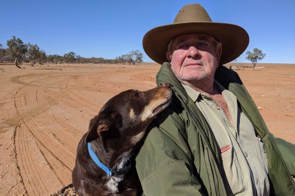 Bill O'Connor, with his dog Bailey, plans to buy a property closer to Broken Hill after the sale of his property for what will become a new national park.