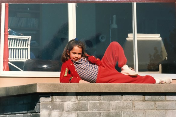 Trackies and trainers were Pip’s childhood uniform.