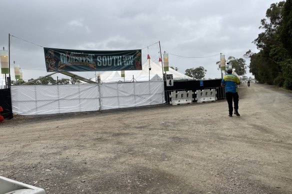 The empty Bluesfest site, near Byron Bay, after the festival was cancelled due to COVID-19 concerns.