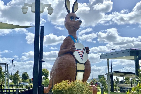 The 1982 Commonwealth Games mascot now stands tall at Traveston Service Centre in Kybong, north of Brisbane.
