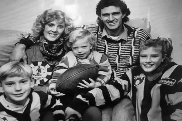 A young Shane Tuck, left, with his mother Fay, brother Travis, father Michael and sister Renee.