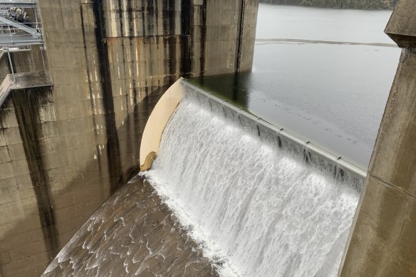 Warragamba Dam on Saturday. 