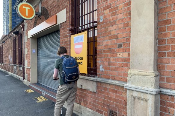 Redfern station was closed on Monday as trains failed to run.