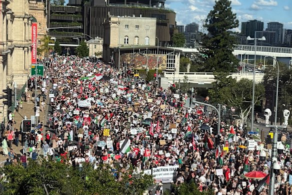 Brisbane's march for Palestine pulled tens of thousands.
