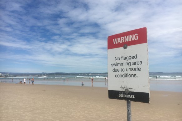 At least 10 Gold Coast beaches have been closed on Saturday due to dangerous conditions. (File photo)