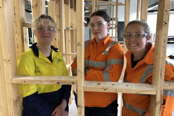 Former chef Bridget Bottcher (centre) connected with a new network of women including Lily Kingston and Vanessa Tierney.
