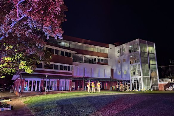 The fire at Wesley College.