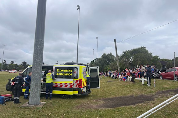 Scenes at Wallsend, Newcastle after a car crashed into a crowd of Knights supporters.