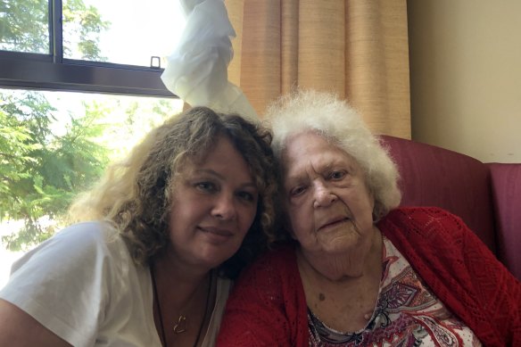 Andrea Dixon with her mum, Evelyn, just before Evelyn died in Feburary this year.
