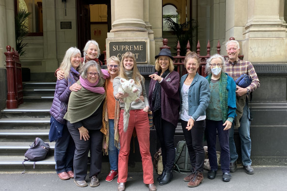 Members of Kinglake Friends of the Forest and Environment East Gippsland with their lawyers at the Supreme Court.