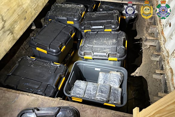The cocaine was found buried in underground bunkers.