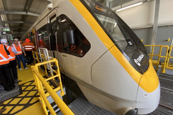 The first train to run under the new Roma Street Station has been delayed ‘due to recent interruptions to work flow.’