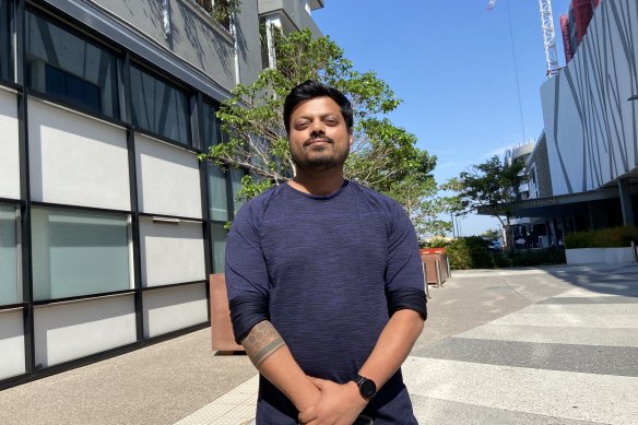 Pravesh Kumar says his apartment, with its large glass windows, is “very hot” and requires the air-conditioning on all the time.