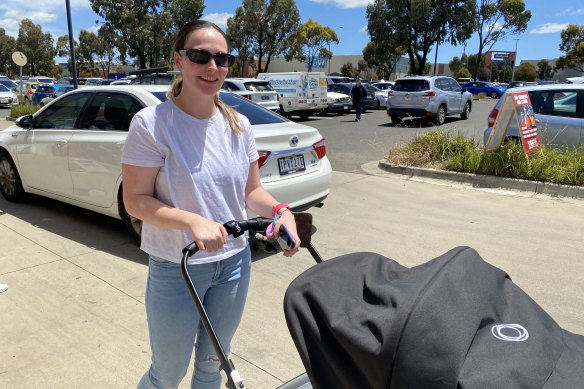 Melton resident Jess at an early voting centre in Melton on the final day of pre-polling. 