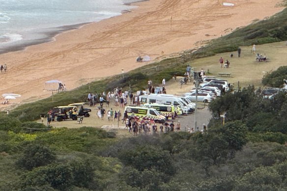 The scene at Palm Beach on Wednesday afternoon. 