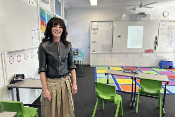 Hendra State School principal Clare Williams enjoys teaching in the classroom, which also gives her two teachers some non-contact time.