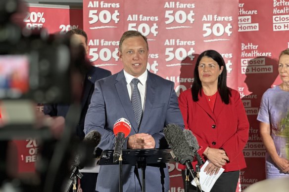 Premier Steven Miles speaking after the Labor campaign launch on Sunday.