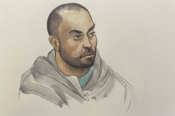 Court sketch of Mohammad Ali Halimi.