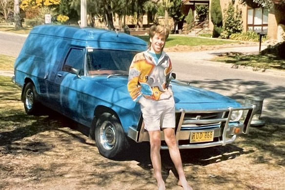 The panel van was a blue 1973 Holden HQ.