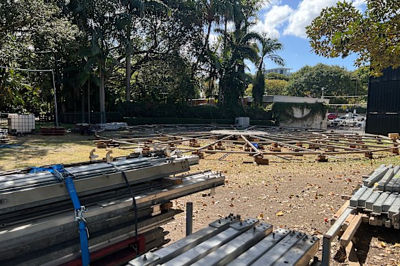Building work has begun on relocating the Augathella Spiegeltent to the Brisbane Powerhouse precinct.
