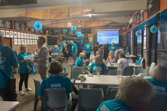 Jacqui Scruby’s election party.