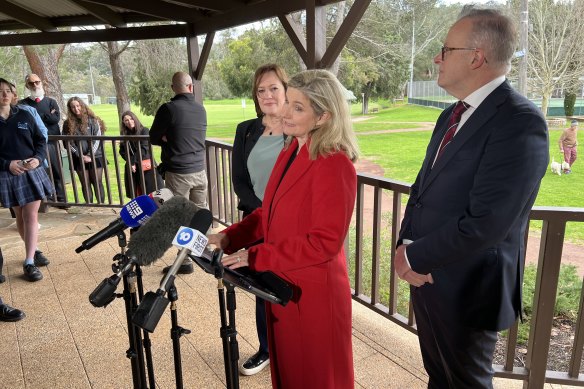 Cook and Albanese brave the Perth Hills wind-chill this morning. 