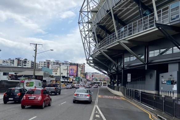 The Gabba cricket and AFL stadium currently “overhangs” the existing land footprint over Vulture and Stanley streets. If a larger stadium is required for the Gabba site, this would need to be re-examined.