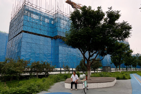 The construction site of residential buildings by Chinese developer Country Garden in Beijing.