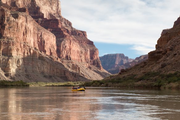 Rafters on the Colorado River, within the Grand Canyon.