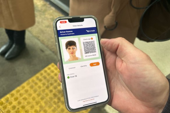A mock-up of Victoria’s incoming digital driver’s licence.