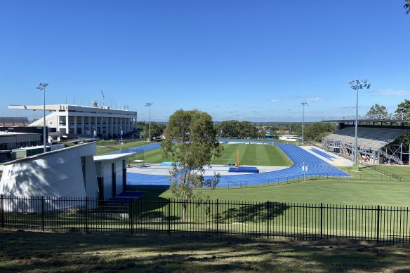 The second track at QSAC, next to the stadium, would provide a more convenient warm-up track for Games competitors than was planned under the Gabba rebuild option.