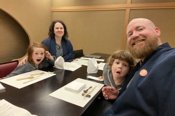Ben Groundwater and family in Japan.
