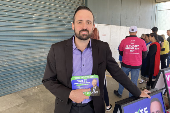 Senate hopeful and snake catcher Jarrod Bingham during his 2022 state politics tilt.