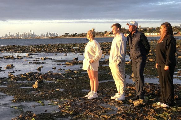 Shane Warne and his children in the documentary, Shane. 