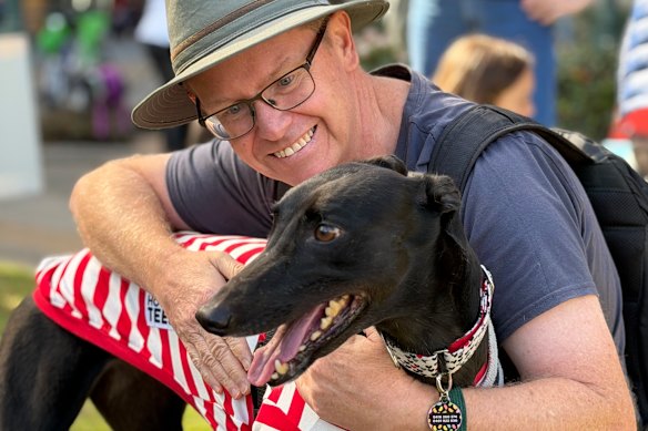 Phillip Dunkley and Cricket at the rally on Saturday.