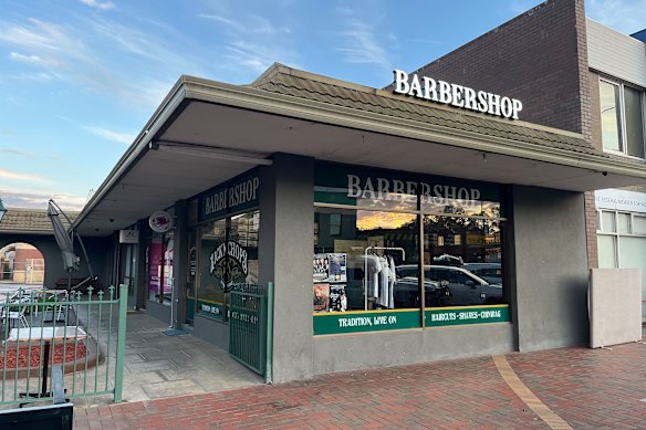 Rickey Jefferies’ barber shop in Wangaratta. 