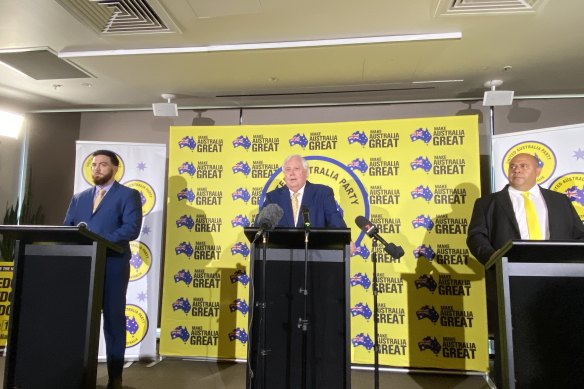 Clive Palmer announces United Australia Party candidates – including himself – for the federal election.