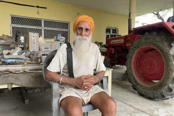 Hardeep Singh Nijjar’s uncle Himmat Singh at home on the farm.
