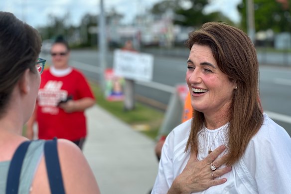 Ali France thanks supporters in Dickson on Sunday morning.