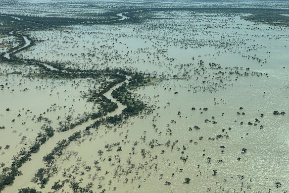 Coopers Creek in north-east South Australia on April 8.