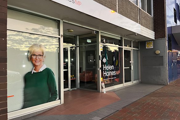 The crime scene has been cleared outside the MP’s office in Wangaratta. 