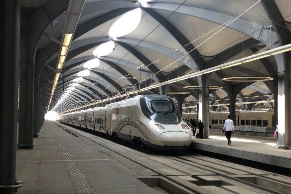 The Haramain high speed train (pictured here at the Mecca station).