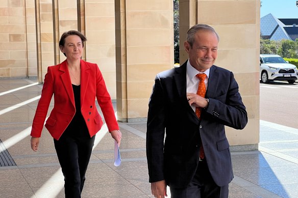 Energy Minister Amber-Jade Sanderson and WA Premier Roger Cook.
