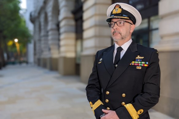 Commodore Ray Leggatt outside Australia House in London on Thursday 15 September, 2022.