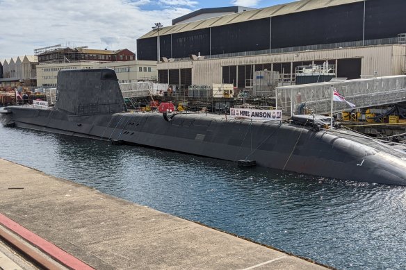 HMS Anson, Britain’s newest Astute-class submarine, at her commissioning ceremony in Barrow.