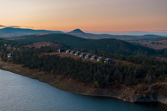 The glamping tents at Wilderluxe Lake Keepit.