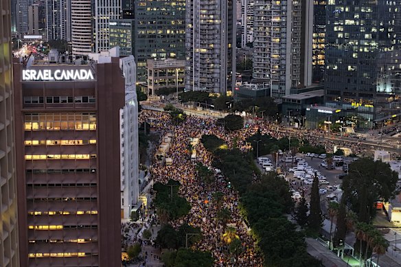 The protest is thought to be among the biggest since the war started 22 months ago.